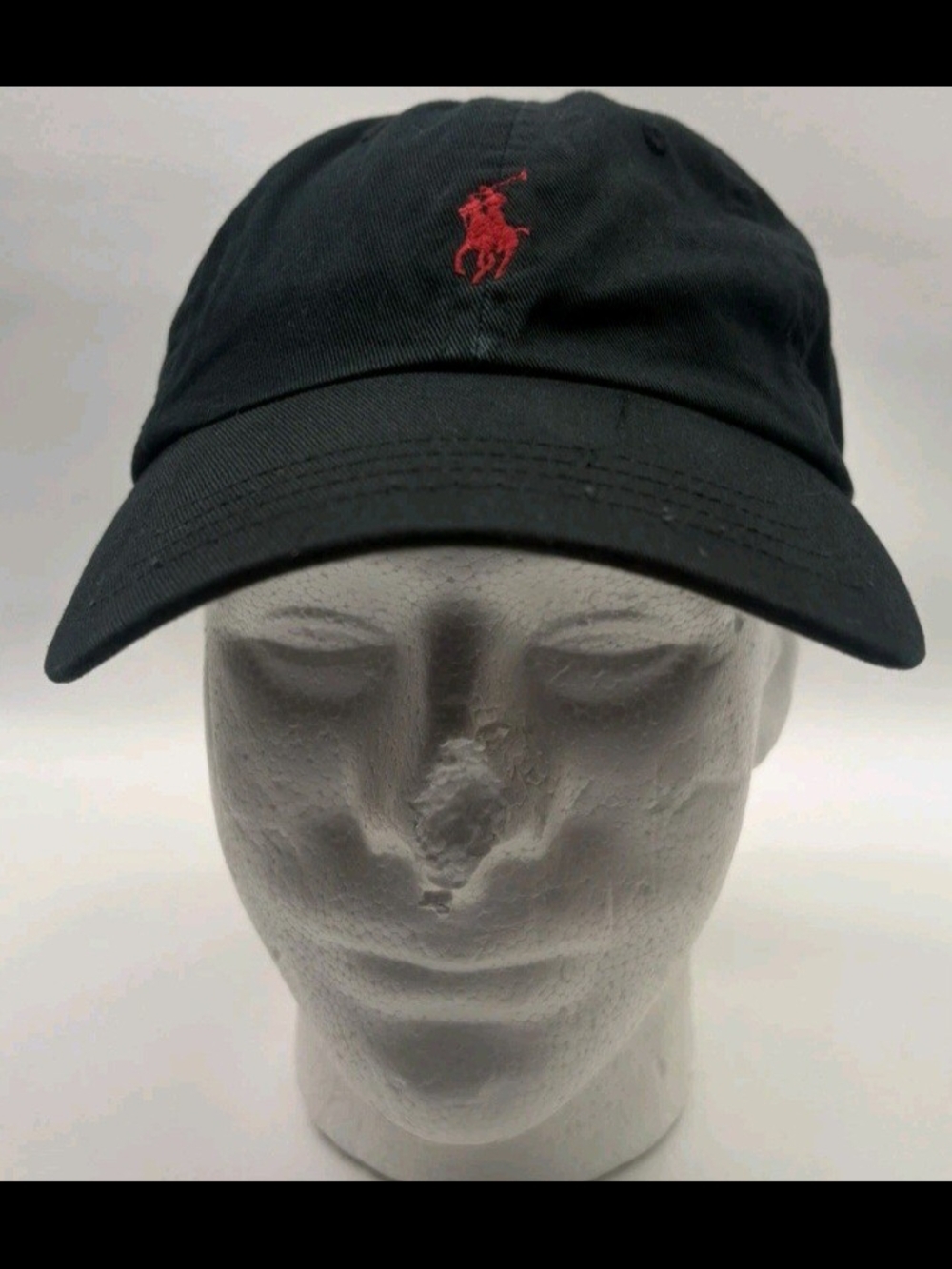 Ralph Lauren Black Cap with Red Logo Patch